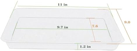 VUWEZ Plant Saucer Growing Tray, Seed Starter Tray Rectangular, Heavy Sturdy Plastic Planter Saucers Drainage Trays, Plant Drip Trays for Pots, Seed Starter Growing Pots (11 x 9 inch, 2 Pack)