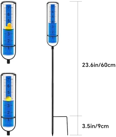 Rain Gauge Outdoor for Yard, Plastic Rain Water Guage with Floating Duck