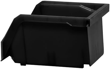 ReadySpace Extra-Small Stackable Plastic Storage Bins, 12-Pack, Black