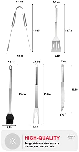 BBQ Grill BBQ Accessories, Stainless Steel Grill Tools Grilling Accessories Grill Set Barbecue Grill Accessories for Outdoor Grill, BBQ Tools Grill Utensils Grilling Tools