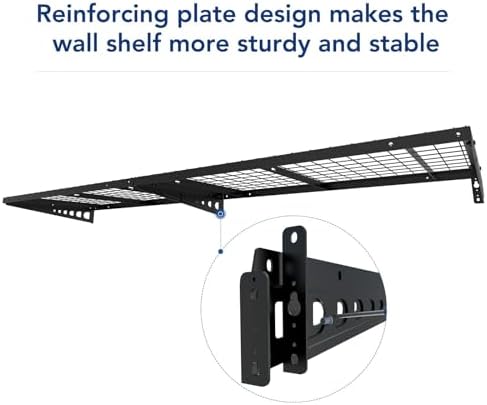 FLEXIMOUNTS 2x4ft Garage Storage, 2 Pack Garage Wall Shelving, Black