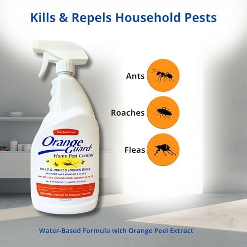 Orange Guard Home Pest Control Spray - Kills and Repels Ants, Roaches, Fleas and More - Indoor/Outdoor Natural Organic Formula - 32 fl oz (2 Pack)
