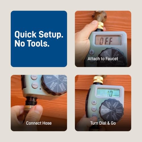 Orbit One Outlet Single-Dial Hose Faucet Timer - Easy Programmable - For Garden Watering System - LCD Hose Timer with Adjustable Watering Schedule - 62056