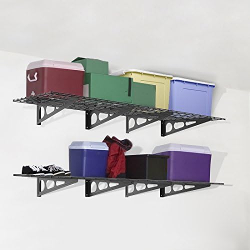 FLEXIMOUNTS WR26B-SBA 2' x 6' Wall Shelf Garage Storage Rack (2 Pack), Black, 24" x 72"