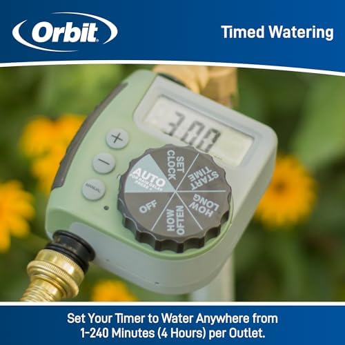 Orbit One Outlet Single-Dial Hose Faucet Timer - Easy Programmable - for Garden Watering System - LCD Hose Timer with Adjustable Watering Schedule - 62056, (Pack of 5)