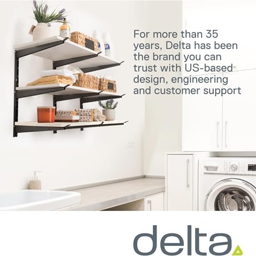 Delta Heavy Duty Lumber Storage Rack Cycle, Holds Up to 720 lbs - 3-Tier Wide Wood Storage Rack with Fully Adjustable Arms - Steel Construction Storage Solution for Garage, Basement & Pantry