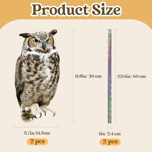 2PCS Fake Owl Plastic Owl to Scare Pigeon for Outdoor