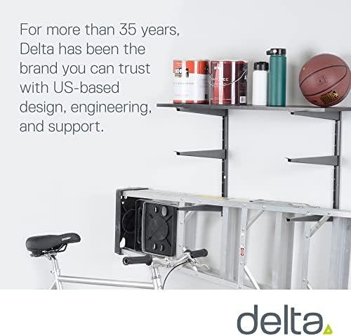 Delta Heavy Duty Wood and Lumber Storage Rack, Holds Up To 480 lbs - Easy to Install Mounted Rack With Steel Construction for Indoor & Outdoor Storage Solution For Garage, Basement & Pantry Cycle