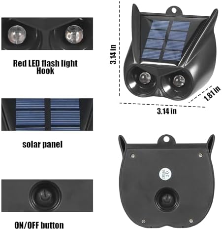 Solar Nocturnal Animal Repeller Outdoor Predator Lights for Chicken Coop Predator Protection Coyote Deterrent for Yard Nite Guard Solar Lights Predator Eyes-Protects Against Fox,Raccoon,Skunk,Deer(4)