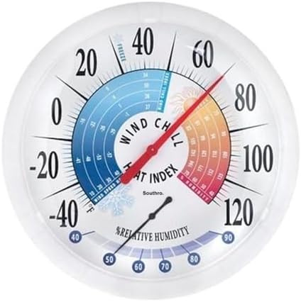 13.25 in. Wind Chill-Heat Indoor & Outdoor Thermometer, Mfr: 6204812-A
