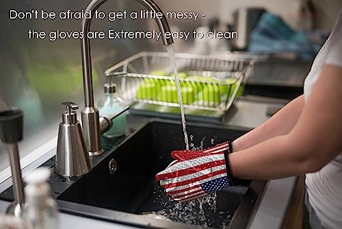 KITCHEN PERFECTION XL Silicone Smoker BBQ Gloves -Heat Resistant Oven Mitts