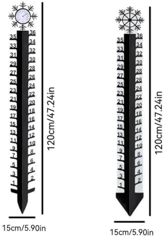 36 inch Snow Gauge Outdoor, Metal Snowfall Measuring Gauge, Detachable Christmas Snow Depth Measure Rod for Yard, Lawn, Garden and Christmas Decoration Gift (A)