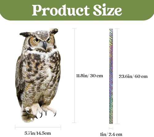 5PCS Flat Plastic Owl to Scare Pigeon for Patio, Fake Owl