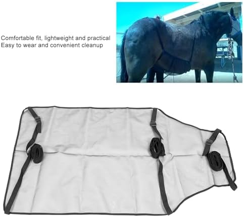 Fockety Horse Belly Guard, Comfortable Adjustable Horse Belly Protections Cover Foldable Horse Ride Fly Sheet Soft Breathable Lightweight Anti Scratch Belly Cover for Outdoor