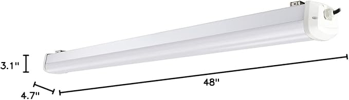 kadision 4FT Vapor Tight LED Light Fixture 40W/32W/24W Adjustable Light Output, 4800lm 5000K 100-277V, 0-10V Dimmable Vapor Proof LED Light for Car Washes Parking Garages, UL Listed