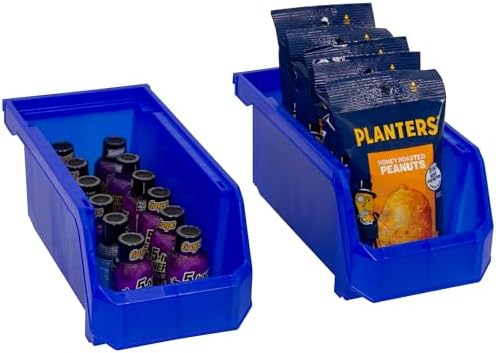 ReadySpace Medium Stackable Plastic Storage Bins, 8-Pack, Blue