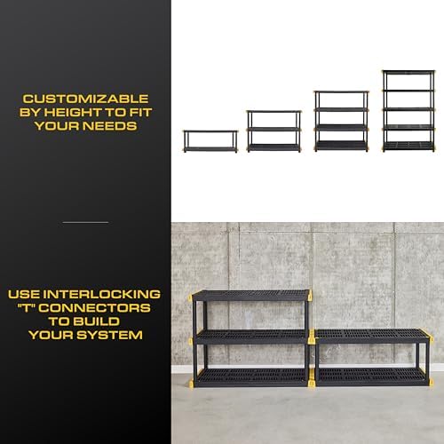CX 5-Tier Heavy Duty Plastic Storage Shelves for Garage Organization