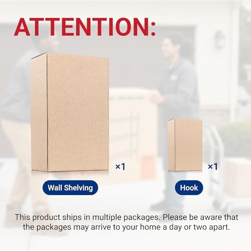 FLEXIMOUNTS 2-Pack 2x4 ft Garage Wall Shelving with 4 Hooks, Black