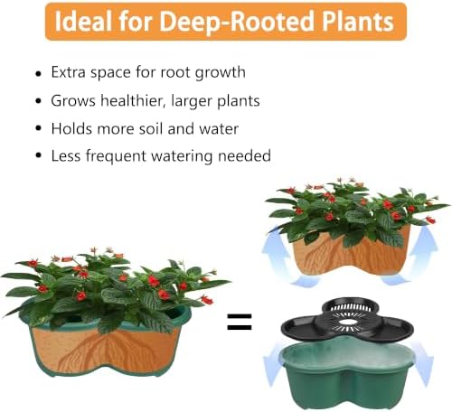 VECELO 7 Tier Vertical Garden Planter, Self Watering Stackable Planters with Wheels for Strawberries, Herbs, Flowers, Vegetables, Dark Green