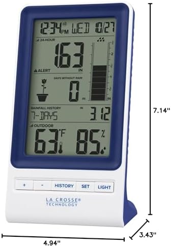 La Crosse Technology 724-1415BL Wireless Rain Station with Temperature and Humidity