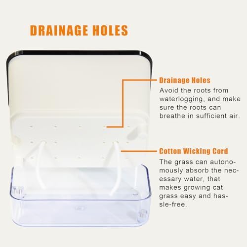 Self-Watering Cat Grass Planter (no Seeds Included) for Indoor Cats