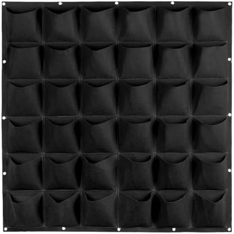 WFIST Vertical Hanging Planter Bag, Breathable Felt Wall Garden Planter with Metal Grommets, Indoor/Outdoor Space-Saving Herb & Flower Growing Pouch (36-Pocket)