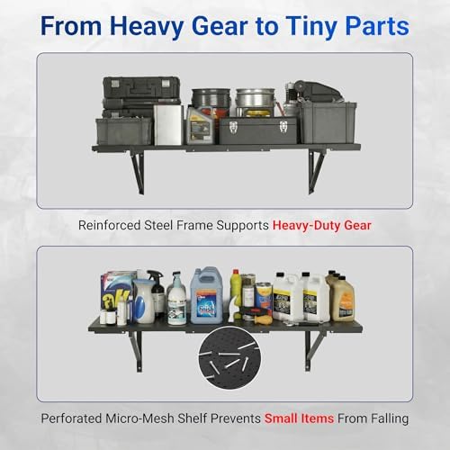 FLEXIMOUNTS 2-Pack 1x6ft Garage Shelving Perforated Wall Shelf