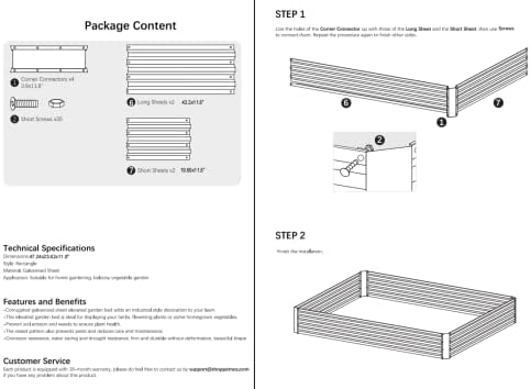 4x2x1ft Green Metal Raised Garden Bed Kit, Galvanized Outdoor Planter Box for Vegetables, Flowers, Herbs, and Succulents,60 Gallon Capacity