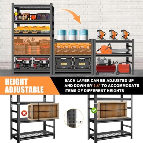 2Pack 72" H X 48" W X 24" D Heavy Duty Garage Shelving Unit