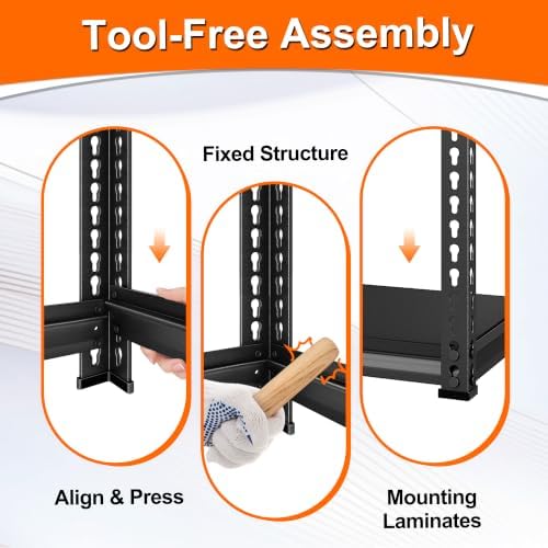 Metal Garage Shelving for Storage - 48" W x 16" D x 39" H