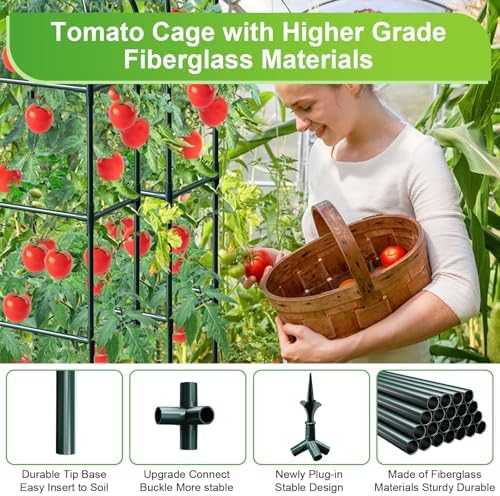Raised Garden Bed Planter Box with Trellis, 71" Self-Watering Tomato Planter with Trellis for Climbing Vegetable and Plants, Tomato Cage Planters for Indoor Outdoor Patio Greenhouse Gardening (1Pack)