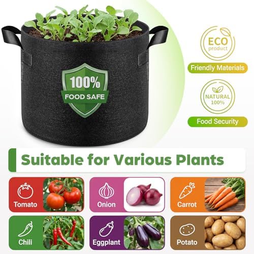 Songrey 10-Pack 10 Gallon Grow Bags