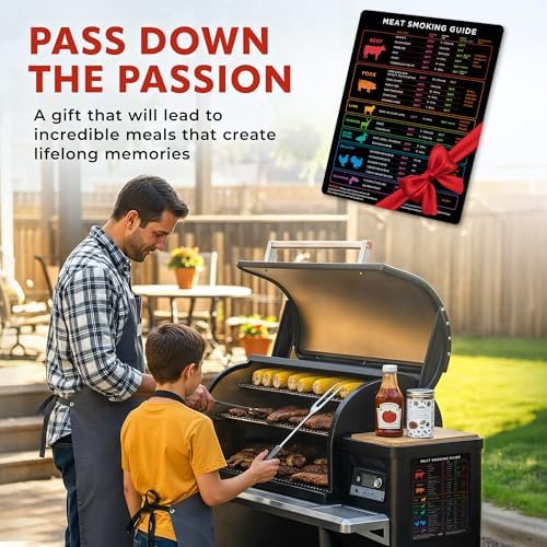 XL Meat Temperature & BBQ Smoker Guide Magnet - Wood, Time & Temp, 8.5x11