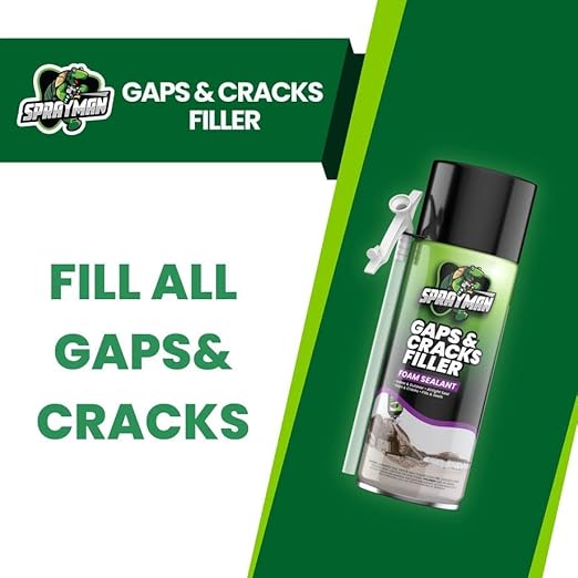 Sprayman Gaps and Cracks Filler Foam - Polyurethane Expanding Foam Sealant for Insulating Doors & Windows, Waterproof & Paintable, Straw Use - 12oz, 2 Pack