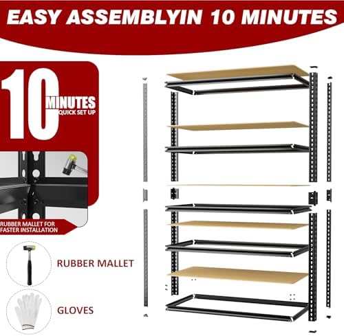 Durstruct Storage Shelves 5 Tier Adjustable Garage Shelving 2400LBS