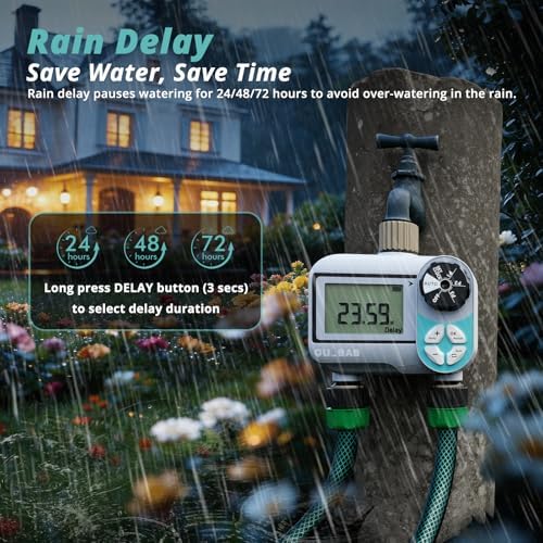QUOBAS Sprinkler Timer, Weekly Programmable Water Timer for Garden Hose
