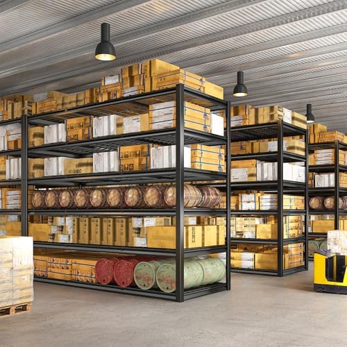 REIBII 60" W Heavy Duty Garage Shelving,6 Tier Metal Shelving Units