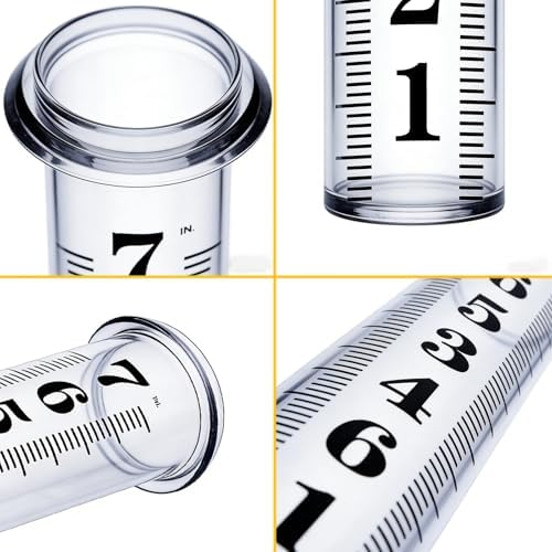 Rain Gauge Replacement Tube,Accurate 7 inch Capacity Rain Gauge Tube,Upgraded Rain Gauge Outdoors Best Rated ,Plastic Rain Meter Tube For Yard,1 Rainfall Measure Thickened Tube with 1 Clean Brush