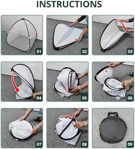 2Pcs Pop Up Insect Barrier Plant Cover Tent,Plant Protectors Mesh Enclosure