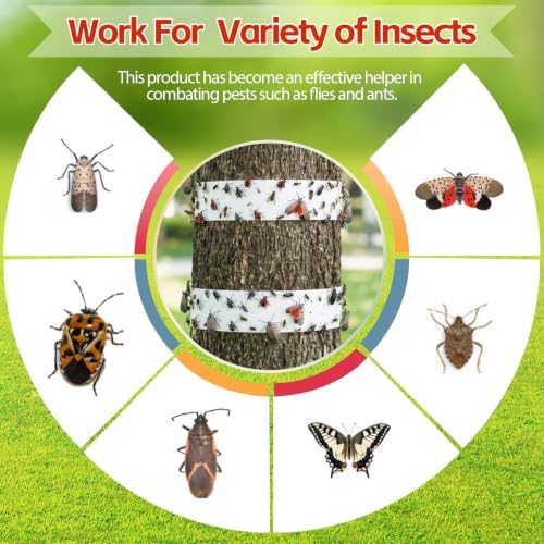 Spotted Lantern Fly Tree Trap, 30 ft Each, Outdoor Ant Trees Wrap