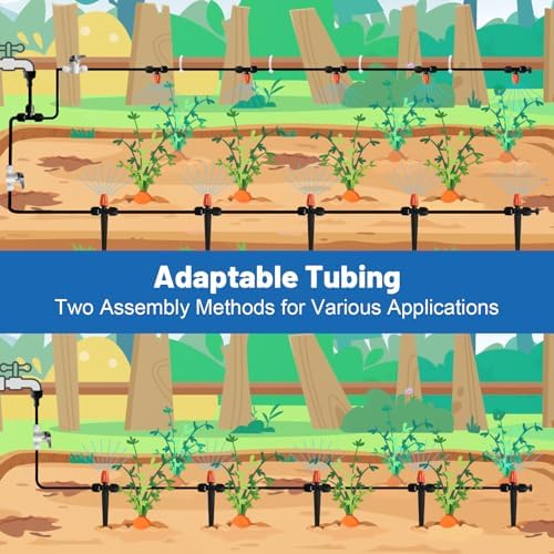 Misting Drip Irrigation System for Garden Watering,Raised Bed 60FT