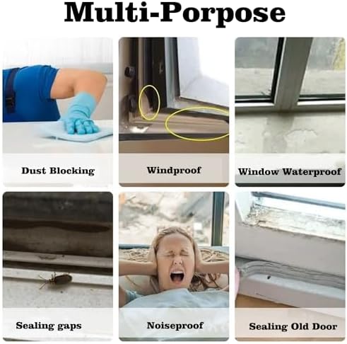 Window Weather Sealing Tape 3 Inch x 33 FT x 0.3 Mils Weather Stripping Residue-Free Clear Window Insulation Tape for Doors Windows and Shower Glass Gaps