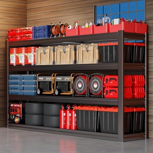 67" W Garage Shelving Heavy Duty, 36" D Garage Shelves, 68" H Adjustable Storage Shelving Unit, Commercial Metal Shelves for Warehouse, Basement, Shop, 67" W x 36" D x 68" H,2 Pack
