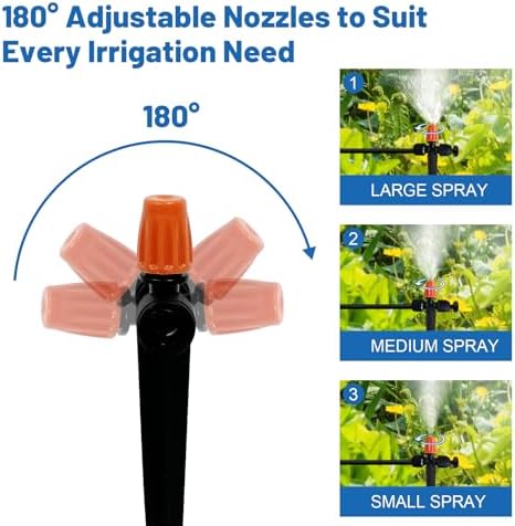 Misting Drip Irrigation System for Garden Watering,Raised Bed 120FT