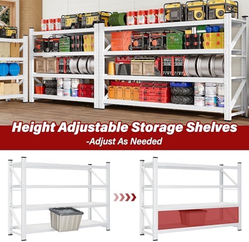 SISESOL 5000LBS Heavy Duty Garage Shelving Units,60" Wide & Deep Storage Shelves,White Metal Garage Shelves,Large Storage Rack,Steel Shelf,Industrial Shelving for Shop,Warehouse,60" W x 24" D x 70" H