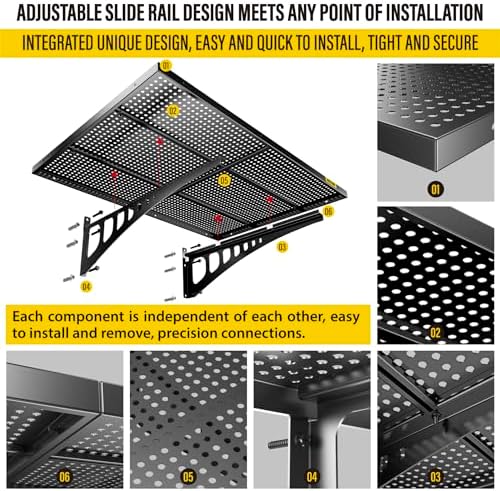 Aecxm 2-Pack 2x3ft Adjustable Garage Wall Shelving 560lbs Load Capacity Heavy Duty Wall Mounted Storage Shelf Metal Floating Shelves for Garage(Black)