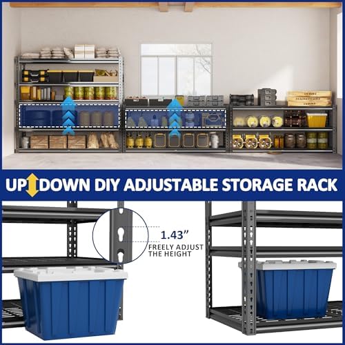 DURSTRUCT 5-Tier Heavy Duty Metal Garage Shelving Unit, 24"D x 48"W x 72"H