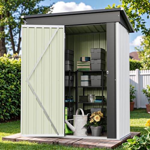 Patiowell 5x3 FT Outdoor Storage Shed, White