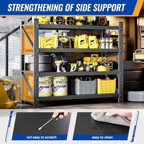 BYNSOE 48" W Storage Shelves 3000lbs Garage Metal Shelving Heavy Duty Garage Shelves Adjustable Storage Shelves for Industrial, Factory,48" W X 24" D X 69" H