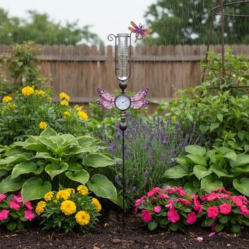 Rain Gauge Outdoor with 7 Inch Plastic Tube